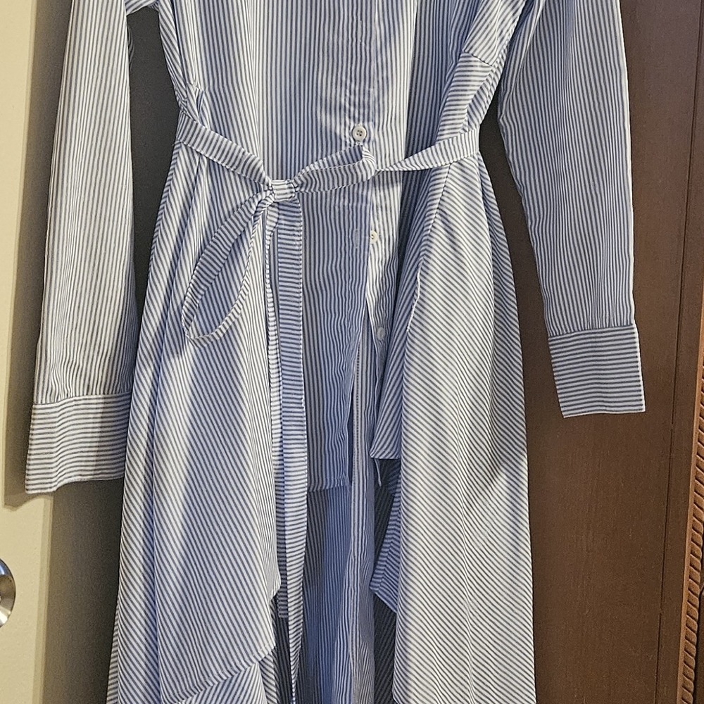 Ina Classic Blue Pinstripe Blouse